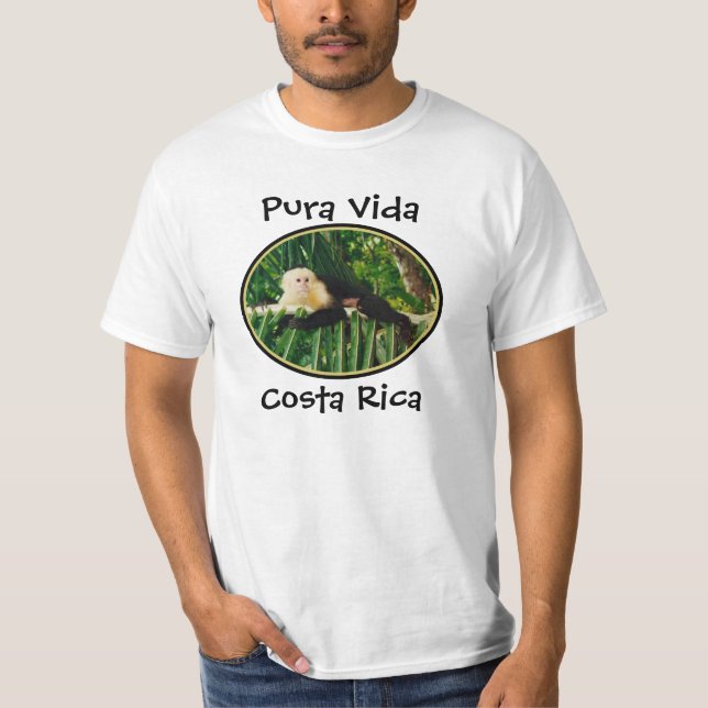 Camiseta Macaco branco Vida da cara, Costa Rica (Frente)