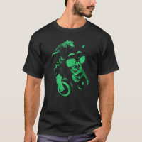 Macaco Chimpanzé Com Óculos De Sol E Fones de ouvi