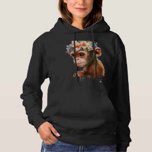 Camiseta Macaco Chimpanzé Selva Animal Boho Floral Ape 26