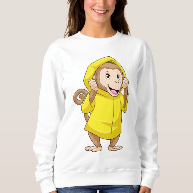 Camiseta Macaco chovendo com capa de chuva (Frente)