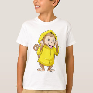 Camiseta Macaco chovendo com capa de chuva