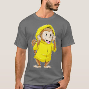 Camiseta Macaco chovendo com capa de chuva