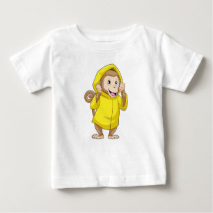 Camiseta Macaco chovendo com capa de chuva