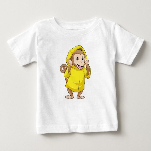 Camiseta Macaco chovendo com capa de chuva (Frente)