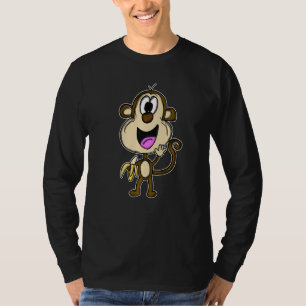 Camiseta Macaco Com Banana Crianças Animais Safari Macacos