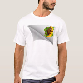 Camiseta macaco com banana debaixo do adesivo