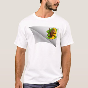 Camiseta macaco com banana debaixo do adesivo