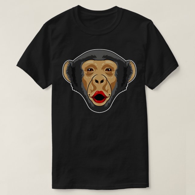Camiseta Macaco com boca de beijo (Frente do Design)
