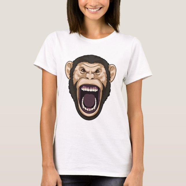 Camiseta Macaco com Cabelos pretos (Frente)