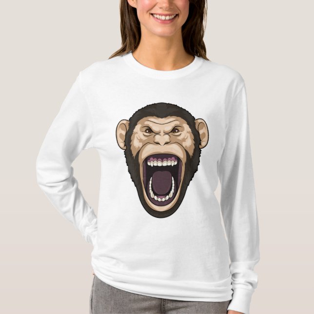 Camiseta Macaco com Cabelos pretos (Frente)