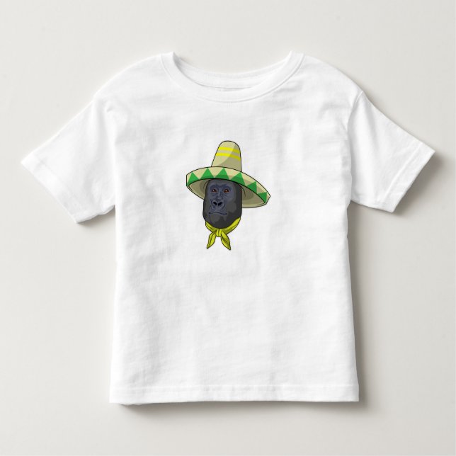Camiseta Macaco com chapéu de palha (Frente)