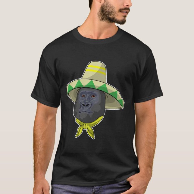 Camiseta Macaco com chapéu de palha (Frente)