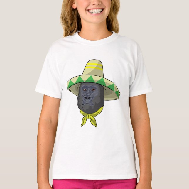 Camiseta Macaco com chapéu de palha (Frente)