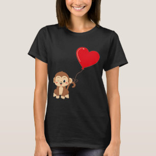 Camiseta Macaco com Dia de os namorados de balão