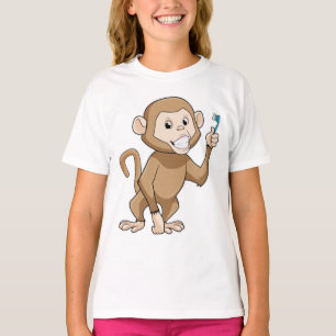 Camiseta Macaco com escova de dentes