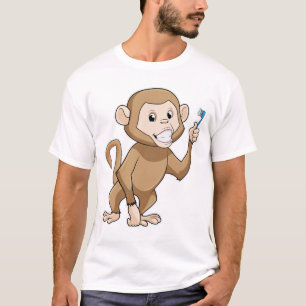 Camiseta Macaco com escova de dentes