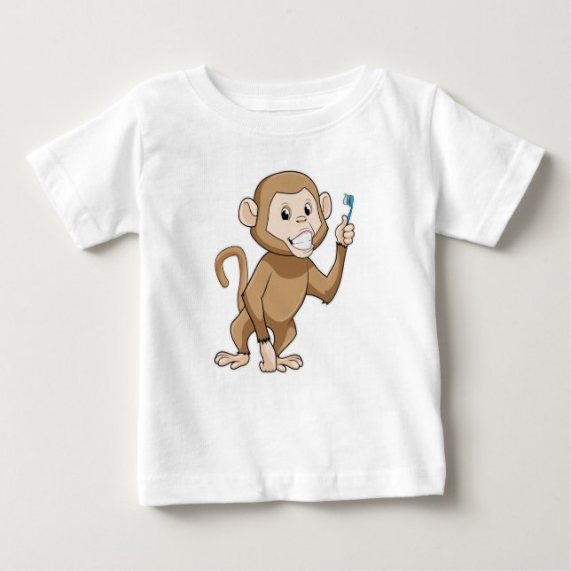 Camiseta Macaco com escova de dentes (Frente)