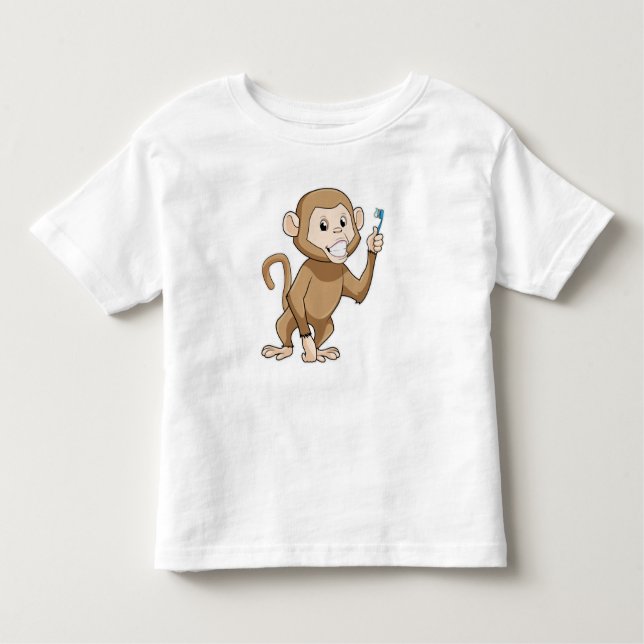Camiseta Macaco com escova de dentes (Frente)