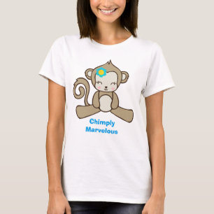 Camiseta Macaco com Flor Diz Chimplante Maravilhoso