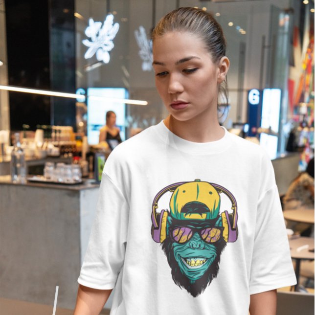 Camiseta Macaco com Fones de ouvido (Criador carregado)