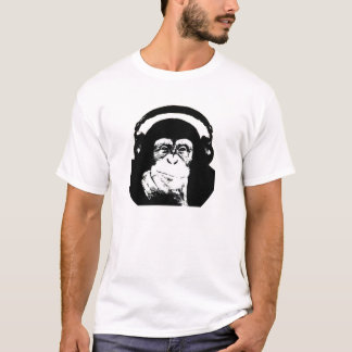 Camiseta Macaco com fones de ouvido