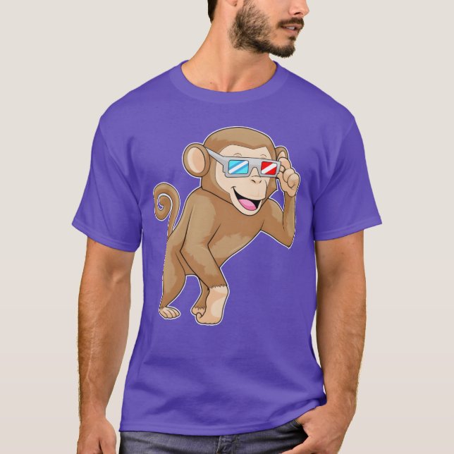 Camiseta Macaco Com Óculos Amigo Animal Engraçado (Frente)