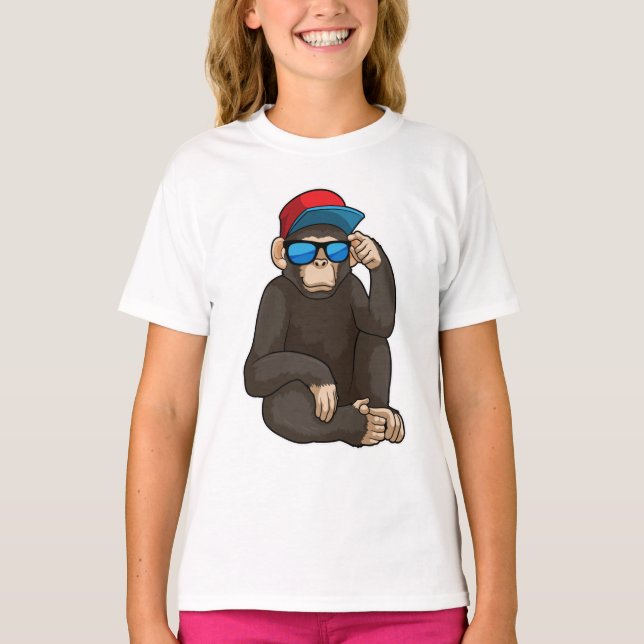 Camiseta Macaco com óculos de sol (Frente)