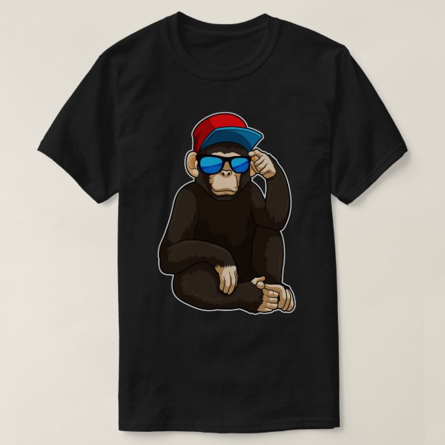 Camiseta Macaco com óculos de sol 1 (Frente do Design)
