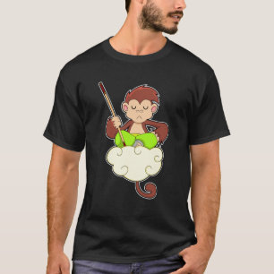 Camiseta Macaco com pernas cruzadas em nuvens