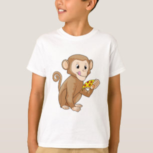 Camiseta Macaco com pizza
