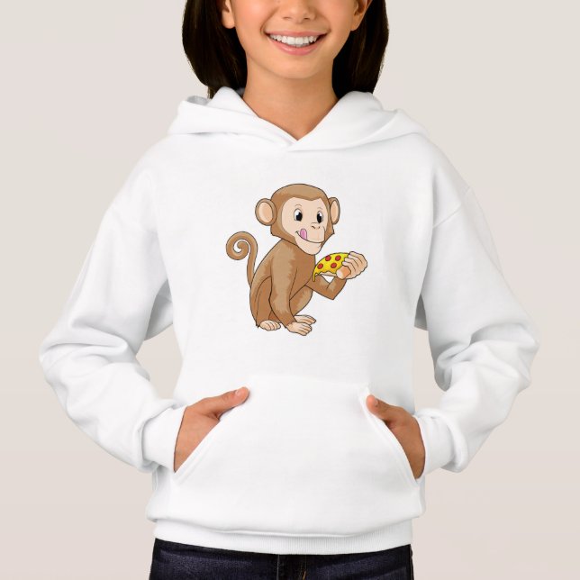 Camiseta Macaco com pizza (Frente)