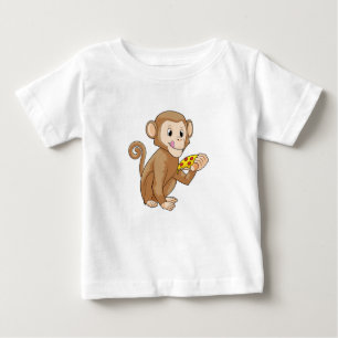 Camiseta Macaco com pizza