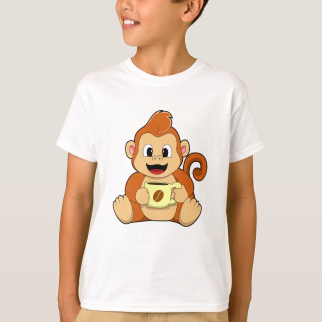 Camiseta Macaco com Taça de Café (Frente)