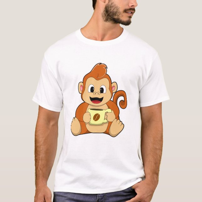Camiseta Macaco com Taça de Café (Frente)