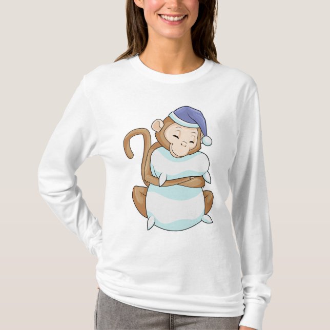 Camiseta Macaco com Travesseiro e cabeça fria (Frente)