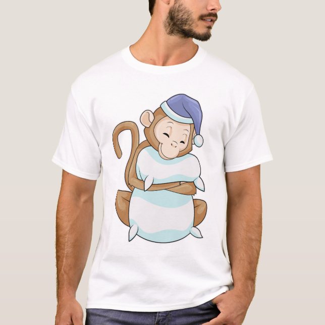 Camiseta Macaco com Travesseiro e cabeça fria (Frente)