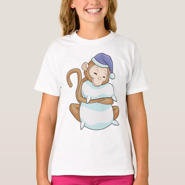 Camiseta Macaco com Travesseiro e cabeça fria (Frente)