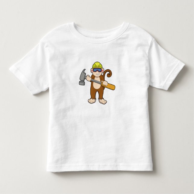 Camiseta Macaco como artesão com martelo (Frente)