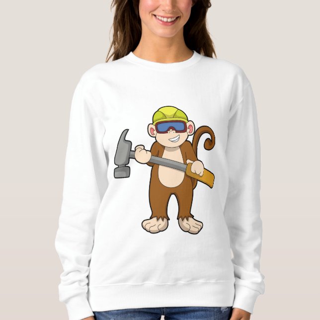Camiseta Macaco como artesão com martelo (Frente)