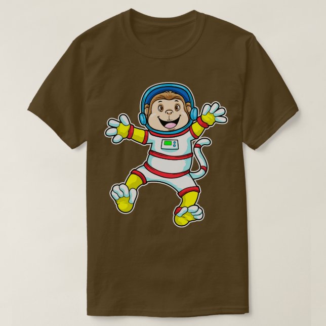 Camiseta Macaco como Astronauta disfarçado com Capacete (Frente do Design)