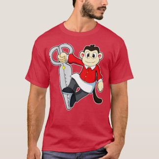 Camiseta Macaco como cabeleireiro com tesoura