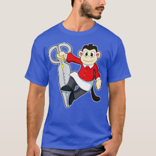 Camiseta Macaco como cabeleireiro com tesoura