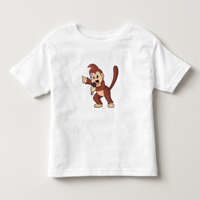 Camiseta Macaco como Cantor com Microfone.PNG (Frente)