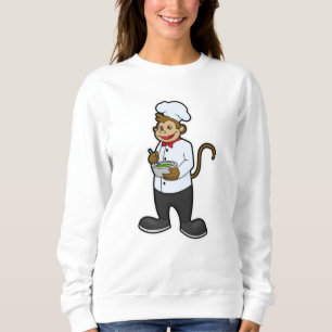 Camiseta Macaco como cozinheiro com tigela