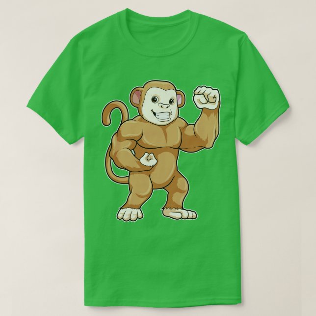 Camiseta Macaco como Fisicultor no Fisiculturismo (Frente do Design)