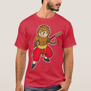 Camiseta Macaco como guerreiro com cabeça Funcionarios