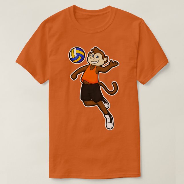 Camiseta Macaco como jogador de voleibol (Frente do Design)