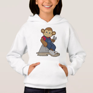 Camiseta Macaco como mecânico com chave inglesa