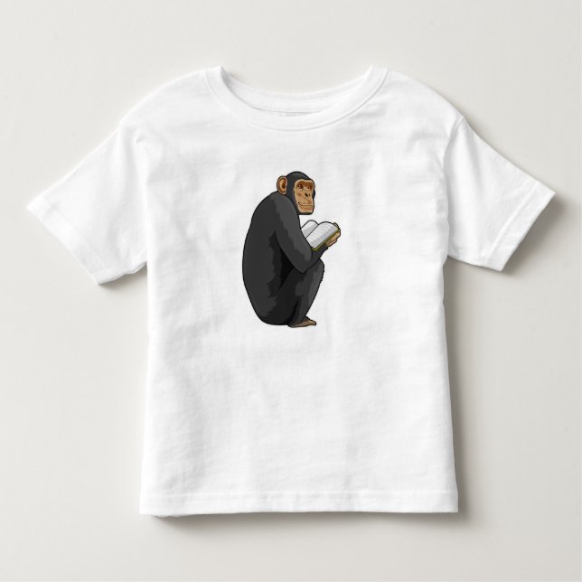Camiseta Macaco como Nerd do Livro (Frente)