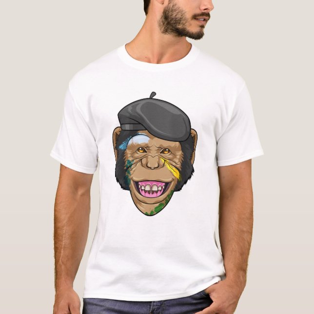 Camiseta Macaco como Pintor (Frente)